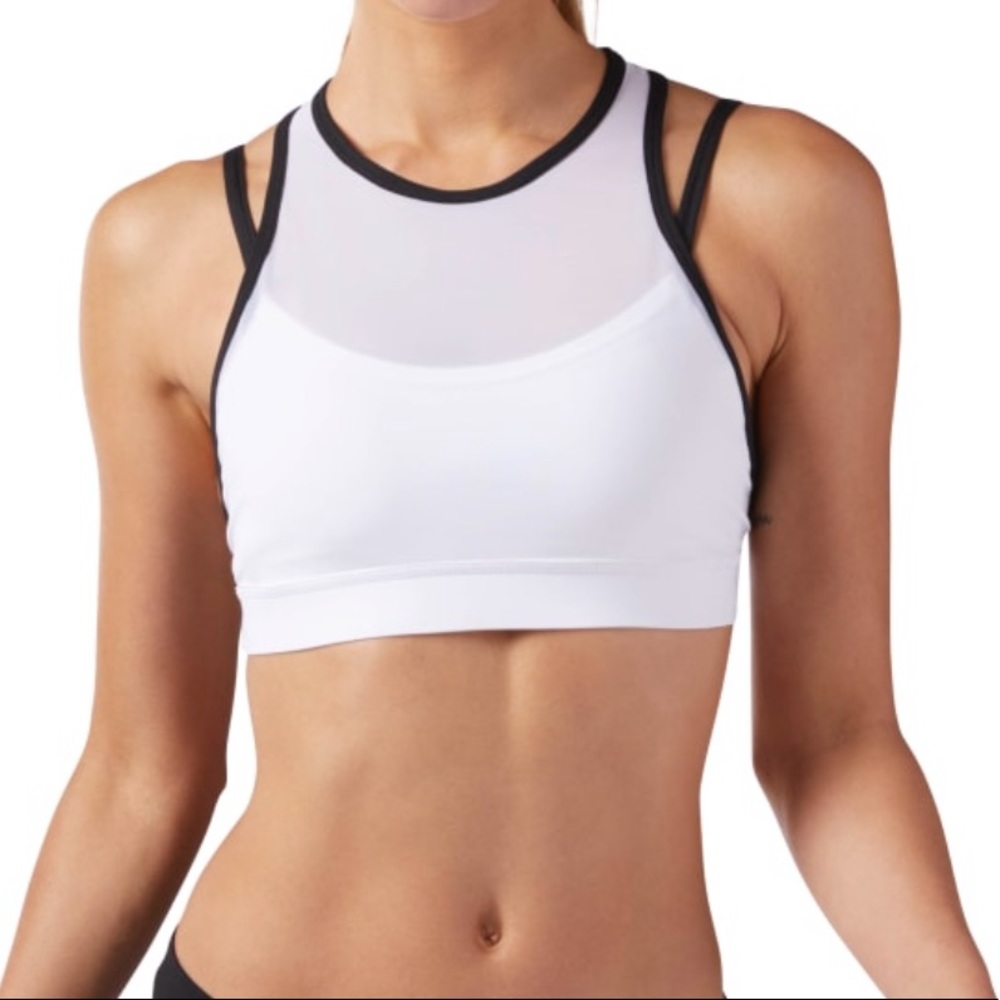 Reebok High Neck White Sports Bra